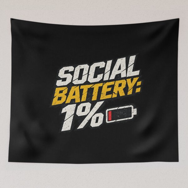 Item preview, Social Battery 1% Introvert Grunge designed and sold by FZ Studio .