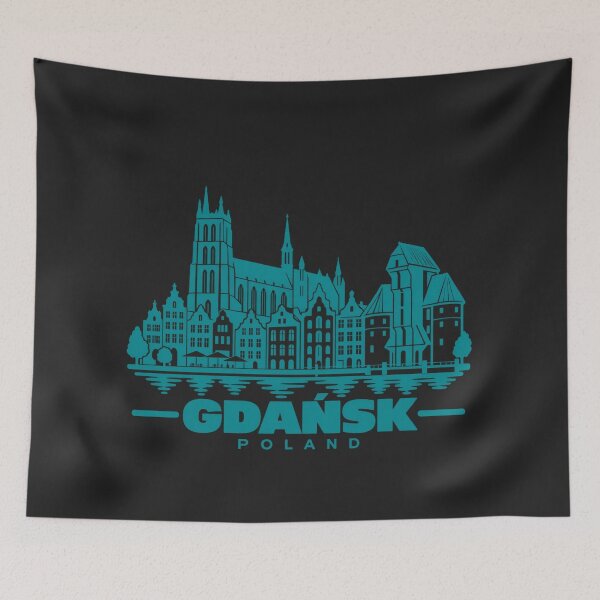 Item preview, Gdansk Poland Line Art Coastline Poster designed and sold by CMYKStudio.