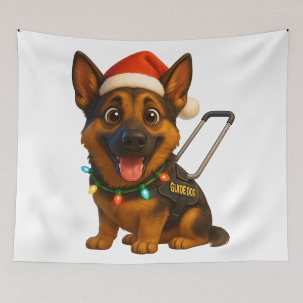 Item preview, German Shepherd Guide Dog Christmas designed and sold by Sillytoe.