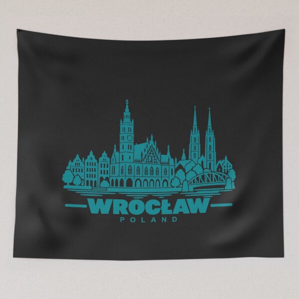 Item preview, Wroclaw Poland Line Art Skyline Poster designed and sold by CMYKStudio.