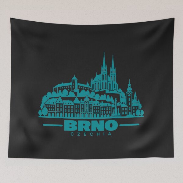 Item preview, Brno Czechia Line Art Skyline Poster designed and sold by CMYKStudio.