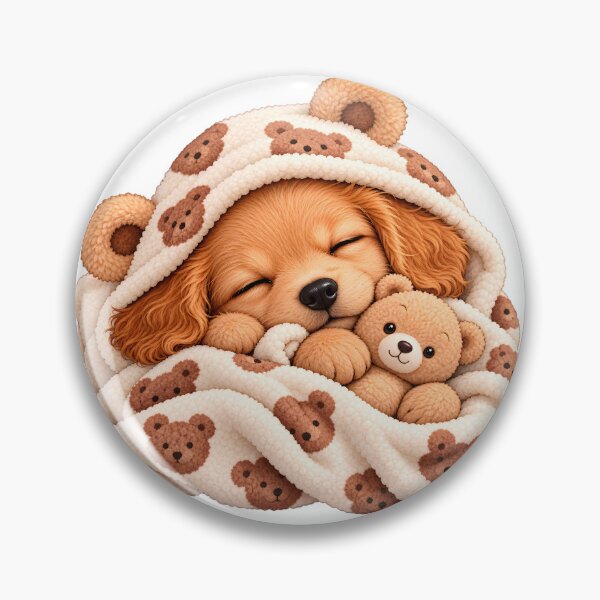 Item preview, Cozy Sleeping Puppy with Teddy Bear Blanket designed and sold by TinyWeird.