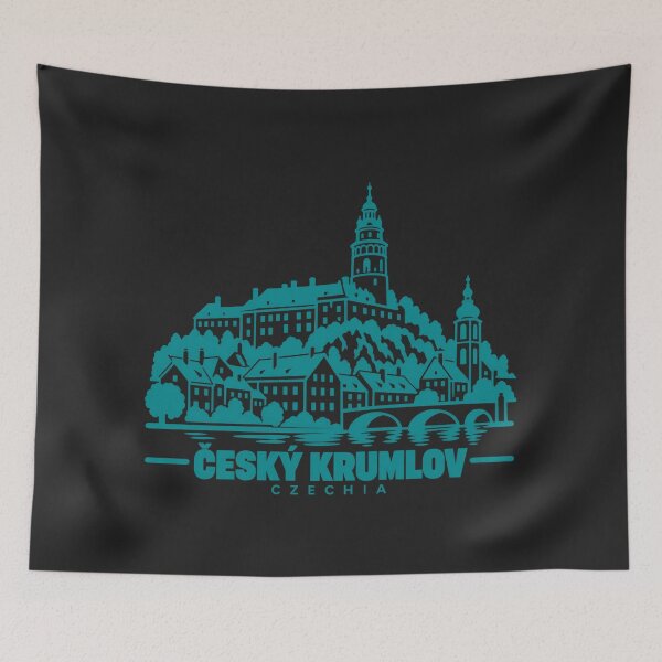 Item preview, Cesky Krumlov Czechia Line Art Landmark Poster designed and sold by CMYKStudio.