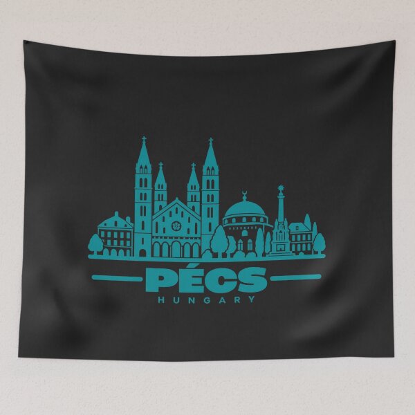 Item preview, Pecs Hungary Line Art Landmark Poster designed and sold by CMYKStudio.