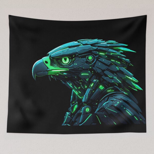 Item preview, Cyberpunk Neon Mecha Falcon designed and sold by Cyber Gold Studio.