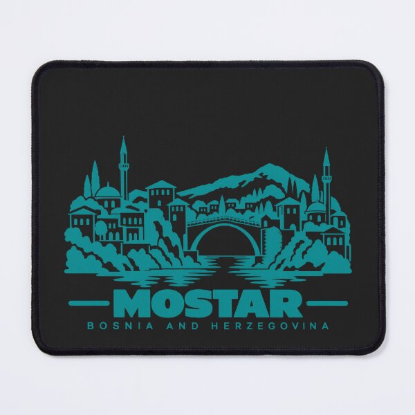 Item preview, Mostar Bosnia and Herzegovina Line Art Landmark Poster designed and sold by CMYKStudio.