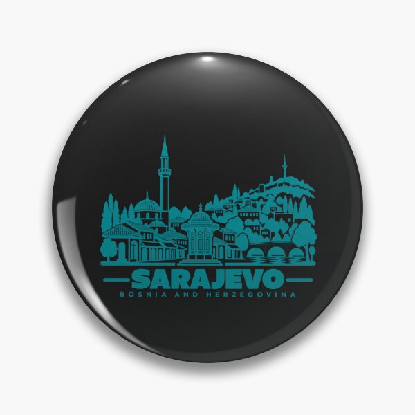Artikelvorschau, Sarajevo, Bosnien und Herzegowina – Skyline-Poster (Linienzeichnung) entworfen und verkauft von CMYKStudio.