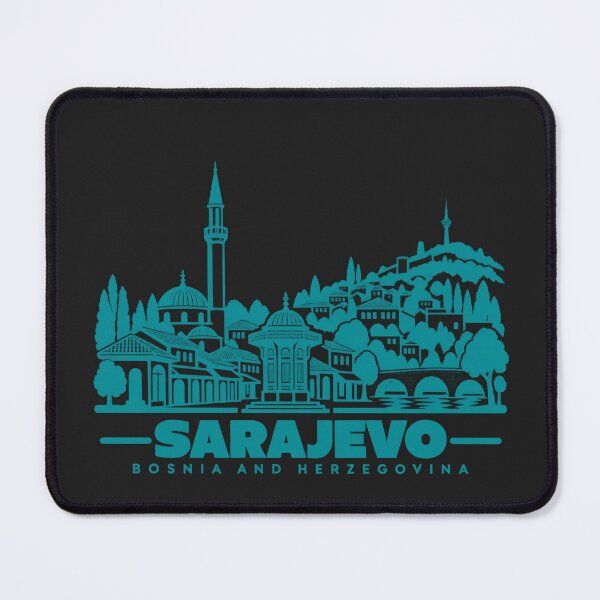 Item preview, Sarajevo Bosnia and Herzegovina Line Art Skyline Poster designed and sold by CMYKStudio.