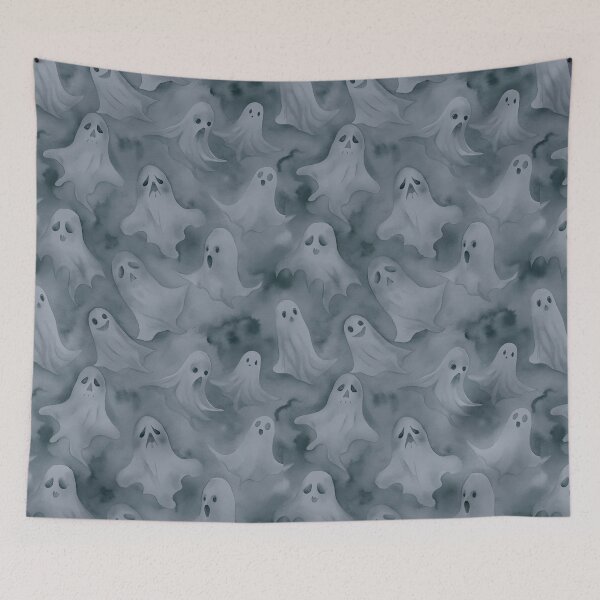 Item preview, Watercolor Ghost Pattern: Dark, Spooky, Gothic Halloween Aesthetic designed and sold by AOCollections.