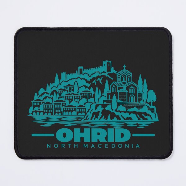 Item preview, Ohrid North Macedonia Line Art Coastline Poster designed and sold by CMYKStudio.