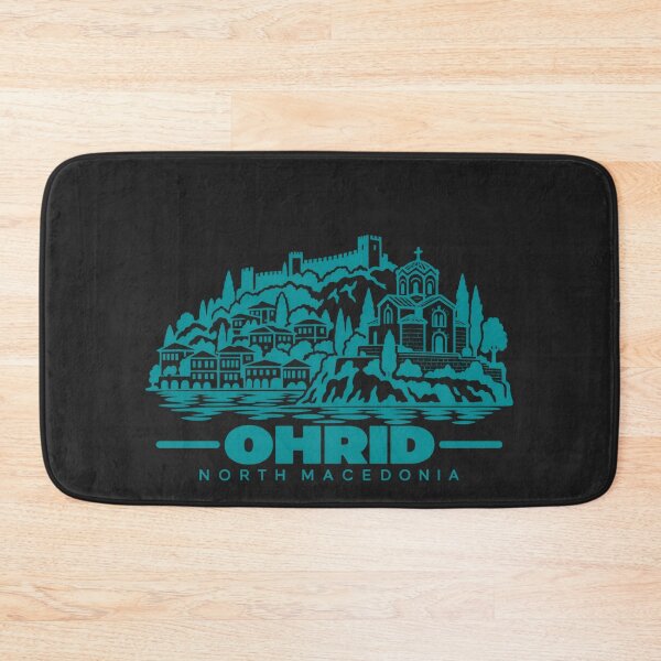Item preview, Ohrid North Macedonia Line Art Coastline Poster designed and sold by CMYKStudio.