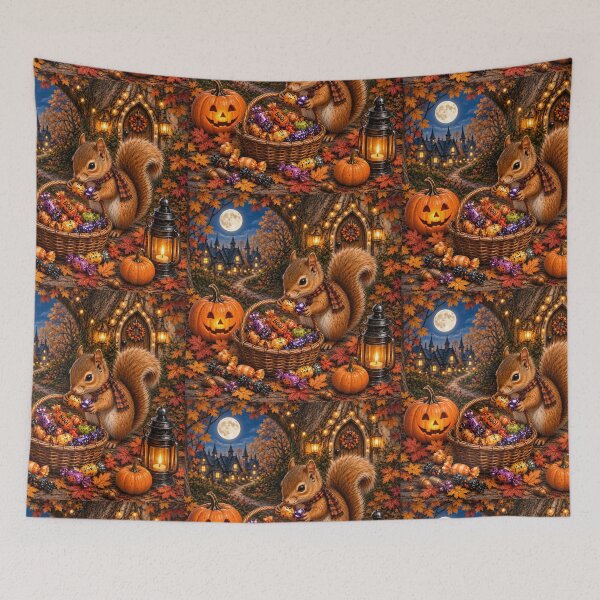 Item preview, A Squirrel Gathering Wrapped Candies  Every Sweet Treat is Worth Gathering  Upscaled Version designed and sold by Novel Works Studio.