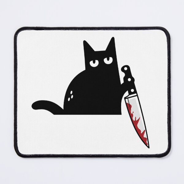 Item preview, Peeking Murder Cat Doorway, Black Cat with Knife Door Frame designed and sold by HokutoKaiStore.