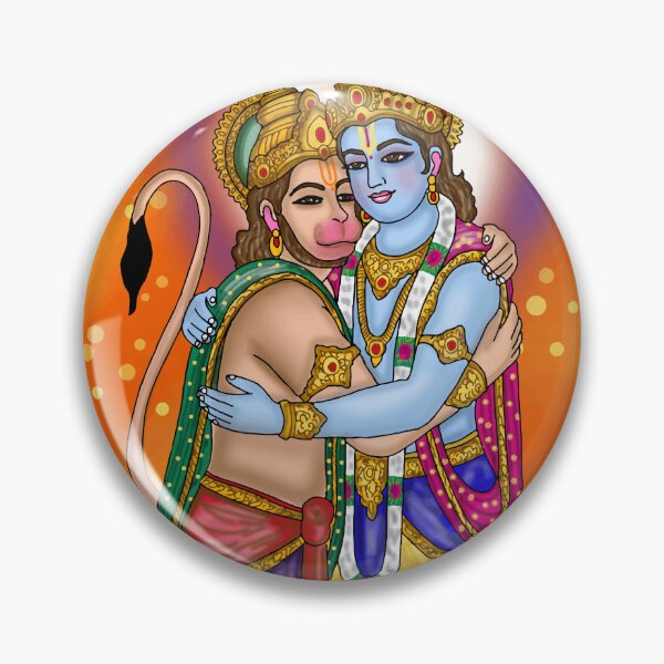 Item preview, Lord Rama and Hanuman Digital Drawing | Hindu Devotional Artwork designed and sold by Harshit_Digital_Arts.