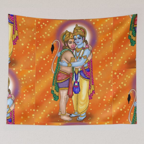 Item preview, Lord Rama and Hanuman Digital Drawing | Hindu Devotional Artwork designed and sold by Harshit_Digital_Arts.