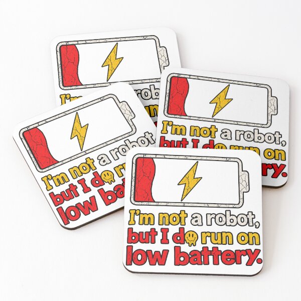 Item preview, I'm Not A Robot But I Do Run On Low Battery Vintage Graphic T-Shirt    designed and sold by NostalgiaPop77.