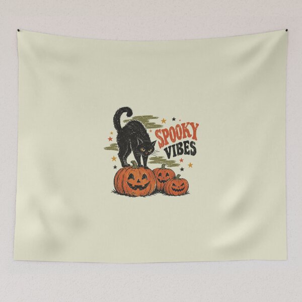 Item preview, Spooky Vibes Halloween Black Cat, Pumpkin Season designed and sold by HokutoKaiStore.