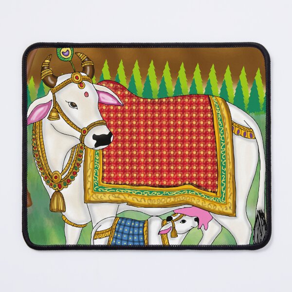 Item preview, Cow and Calf Digital Drawing | Mother Cow and Baby Calf Artwork designed and sold by Harshit_Digital_Arts.