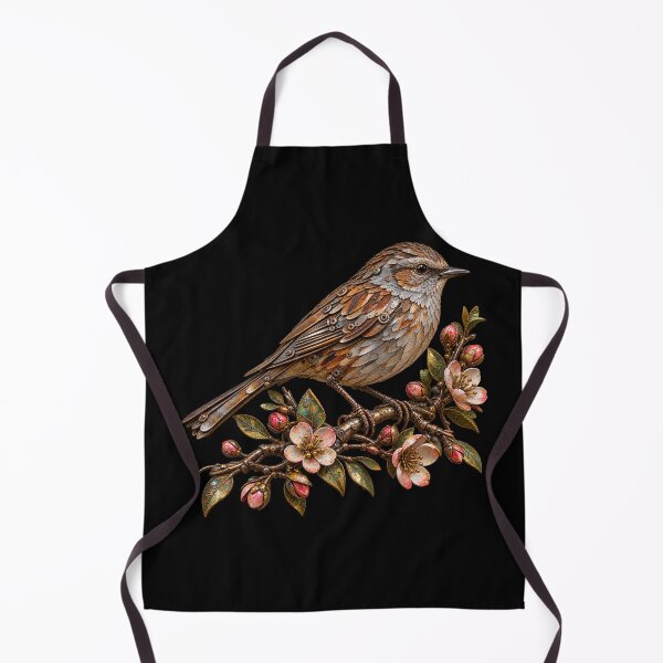 Item preview, Dunnock Scrap Metal Bird on Colourful Flowering Branch designed and sold by Emoji Emblems.