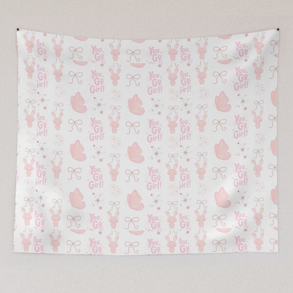 Item preview, You Go Girl Pink Butterfly and Cute Bunny Inspiration designed and sold by Specialdesign10.