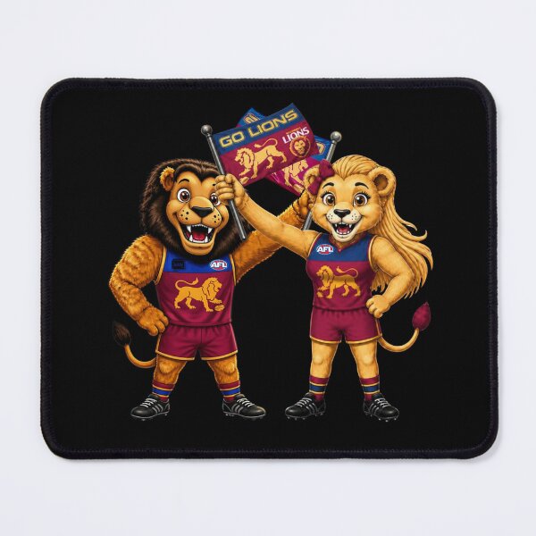 Item preview, Brisbane Lions Mascots Lion & Lioness designed and sold by PurrfectionMeow.