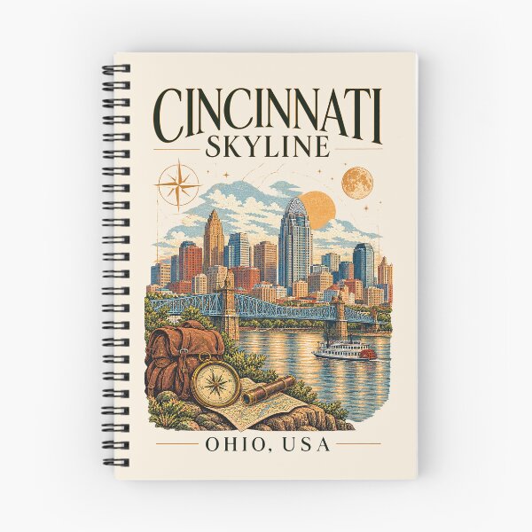 Item preview, Cincinnati Skyline, Cincinnati, USA [Vintage Illustration] designed and sold by elektronen.