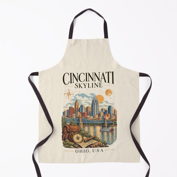 Item preview, Cincinnati Skyline, Cincinnati, USA [Vintage Illustration] designed and sold by elektronen.