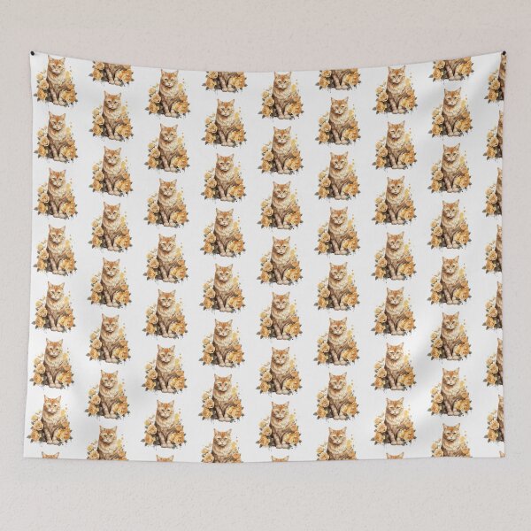 Item preview, Golden Rose Cat | Elegant Floral Aesthetic Art designed and sold by Mandayartstudio.