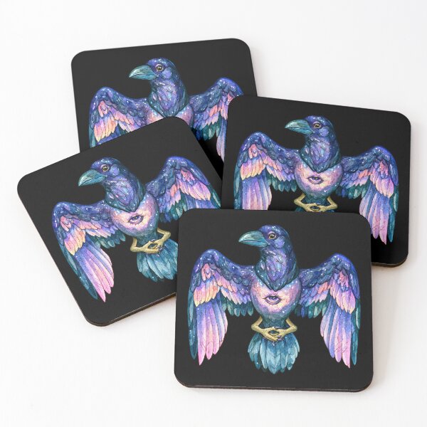 Item preview, Meditative Raven - Mystical Watercolor Bird Design Pattern designed and sold by scicilysimonee.