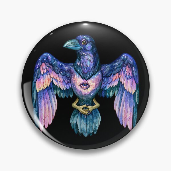 Item preview, Meditative Raven - Mystical Watercolor Bird Design Pattern designed and sold by scicilysimonee.