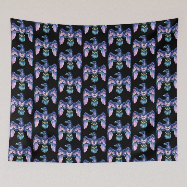 Item preview, Meditative Raven - Mystical Watercolor Bird Design Pattern designed and sold by scicilysimonee.