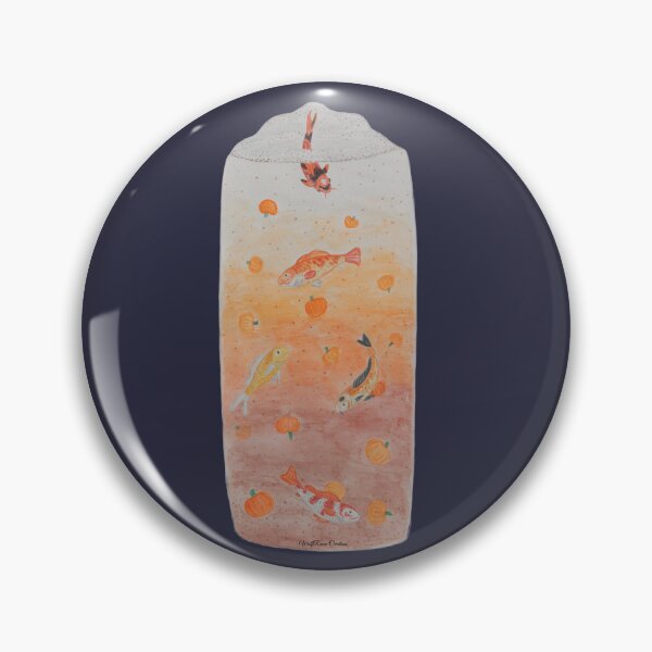 Item preview, Pumpkin spice latte koi glass watercolor  designed and sold by WolfRaven Creations.