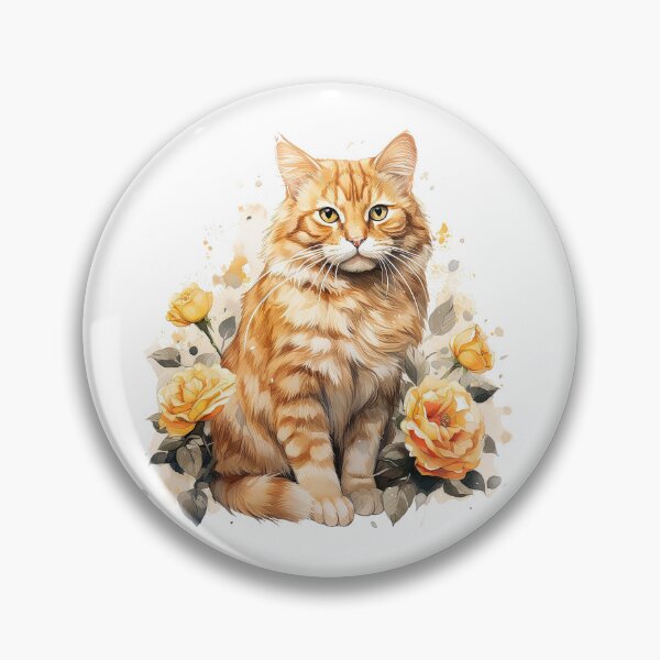 Item preview, Golden Rose Cat | Elegant Floral Aesthetic Art designed and sold by Mandayartstudio.