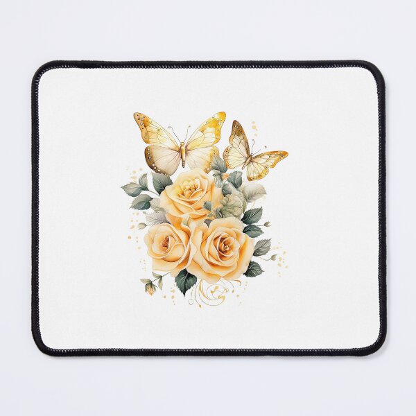 Item preview, Golden Rose Butterfly | Elegant Floral Aesthetic Art designed and sold by Mandayartstudio.