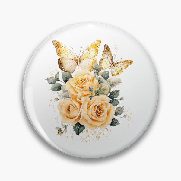 Item preview, Golden Rose Butterfly | Elegant Floral Aesthetic Art designed and sold by Mandayartstudio.