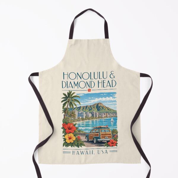 Item preview, Honolulu & Diamond Head, Hawaii, USA [Vintage Illustration] designed and sold by elektronen.