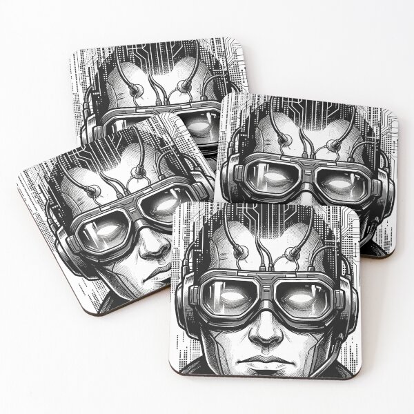Item preview, Cybernetic Hacker Netrunner - Futuristic Sci-Fi Cyberpunk Art designed and sold by BravenBold.