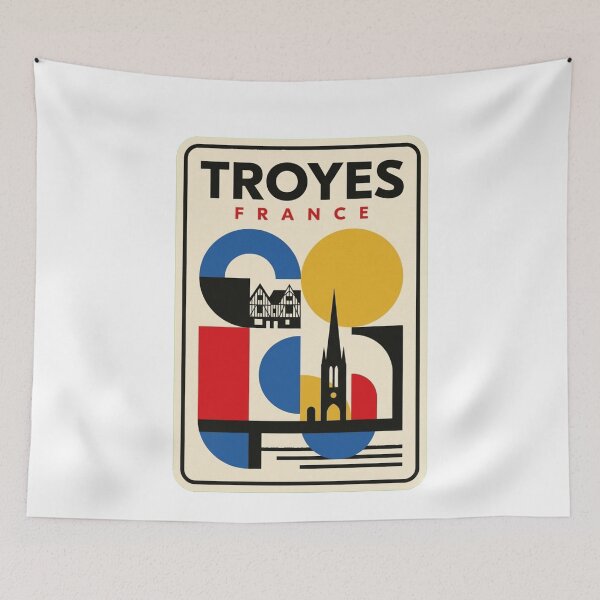 Item preview, Retro Troyes Bauhaus Geometric Skyline designed and sold by k3rstman1.