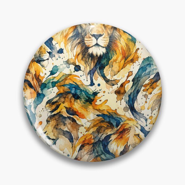 Item preview, Vibrant Lion Mane Abstract Watercolor Seamless Pattern designed and sold by optimusprime39.