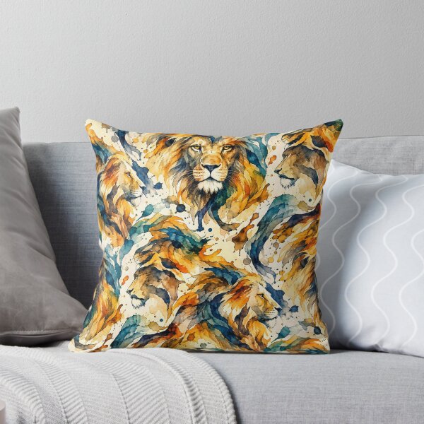 Item preview, Vibrant Lion Mane Abstract Watercolor Seamless Pattern designed and sold by optimusprime39.