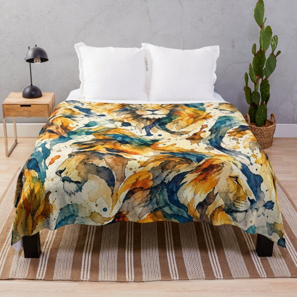 Item preview, Vibrant Lion Mane Abstract Watercolor Seamless Pattern designed and sold by optimusprime39.