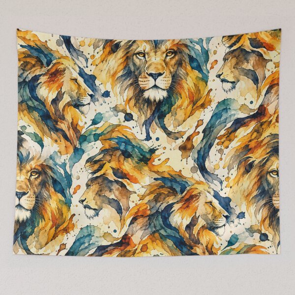 Item preview, Vibrant Lion Mane Abstract Watercolor Seamless Pattern designed and sold by optimusprime39.