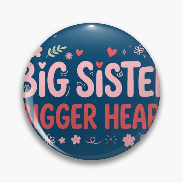 Item preview, Big Sister Bigger Heart | Cute Big Sister Announcement Floral Heart Gift For Big Sister designed and sold by Yassinejayed.