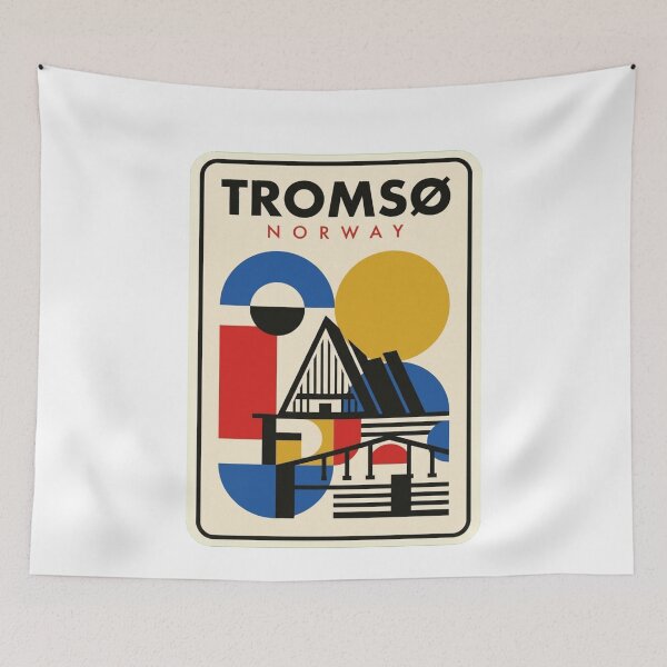 Item preview, Retro Tromsø Bauhaus Geometric Skyline designed and sold by k3rstman1.