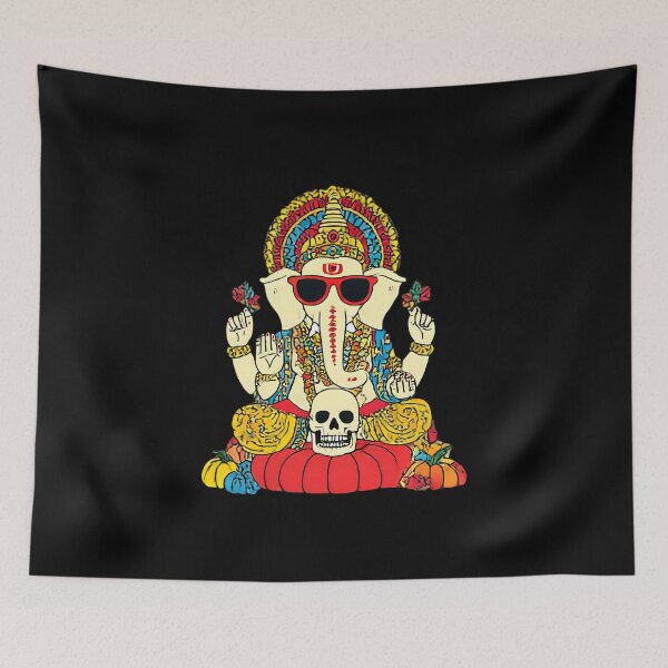 Item preview, Cool Elephant Halloween Red Pumpkin Skull Blessing Pop Art designed and sold by PANNARUK THAILAND.