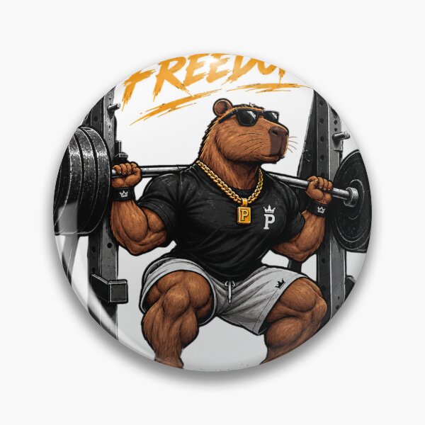 Item preview, Capybara Barbell Squat Gym Motivation Heavy Metal Art designed and sold by UrbanLayers.