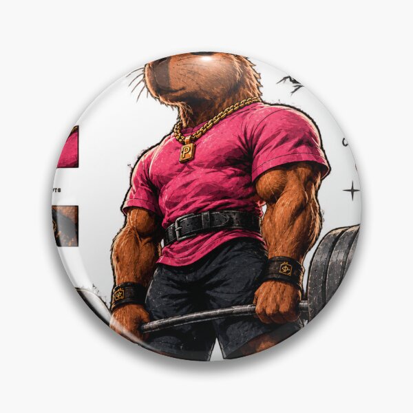 Item preview, No Pain No Gain Muscular Capybara Gym Poster Art designed and sold by UrbanLayers.