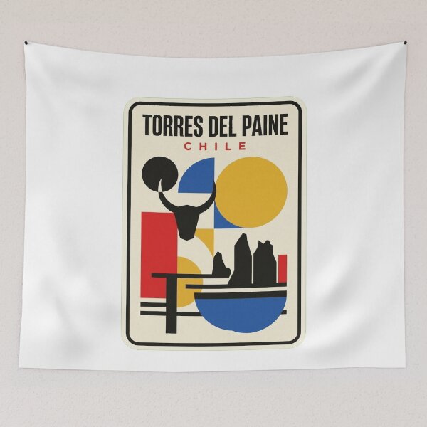 Item preview, Retro Torres Del Paine Bauhaus Geometric Skyline designed and sold by k3rstman1.