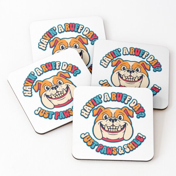 Item preview, Funny Bulldog Having A Ruff Day Just Paws And Smile Retro Groovy Dog Face designed and sold by BellabdO.