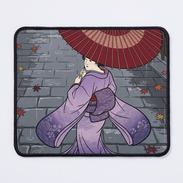 Item preview, Geisha Walking in Rain with Red Umbrella designed and sold by TokyoUkiyoHouse.